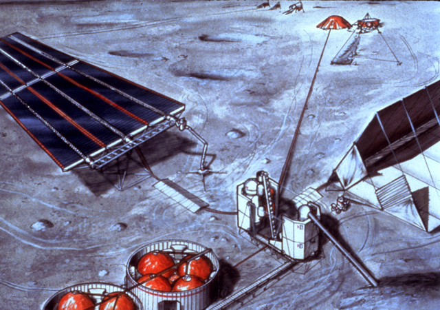 view of a Lunar base concept (SSI, http://www.ssi.org/assets/images/slide07.jpg)
